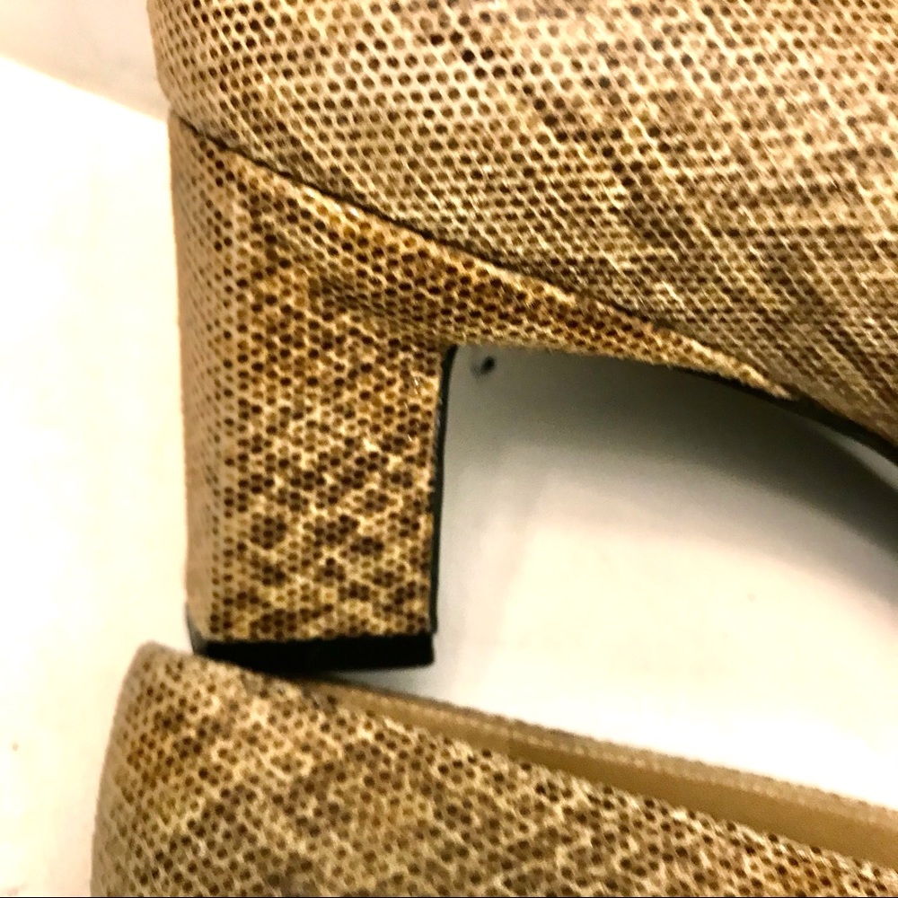 Stuart Weitzman Python Leather Pumps Chunky Heel … - image 7